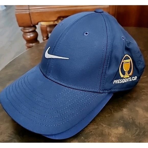 Nike Presidents Cup Navy Blue and White Golf Hat Cap Quail One Size Legacy91 - Picture 1 of 7